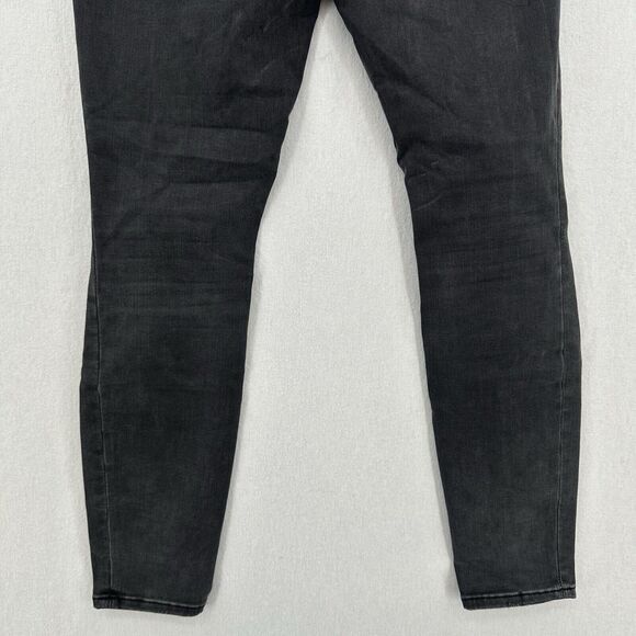 Good American Jeans 4 27 Good Legs Crop Skinny High Rise Black Denim Distress - Picture 6 of 12